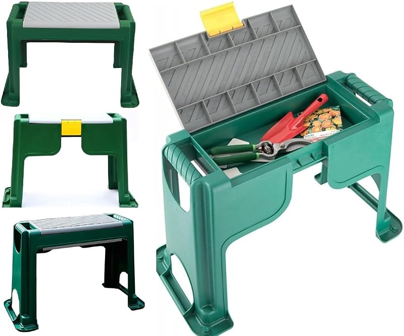 Optimal Products 3 in 1 Garden Kneeler Seat with Padded Comfort & Storage