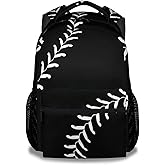 XaocNyx Baseball School Backpack for Boys, 16 Inch Black Backpacks for Kids Age 10-12, Cool Lightweight Bookbag for Travel