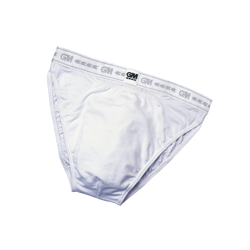 Gunn & Moore GM | Cricket | Briefs | Special Blend Stretch Cotton with Elastic Waist For Comfort Fit | Integral Pouch For Box Abdo Guard | White | XX-Large Adult For Waist 39-40"