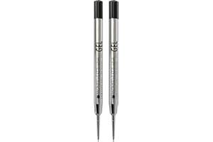 Monteverde Capless Gel Refills to Fit Parker-Style Ballpoint Pens, 0.5mm Extra Fine Needle Point, Black, 2-Pack, Smooth Writing Technology for Parker, Conklin, Schmidt, and More
