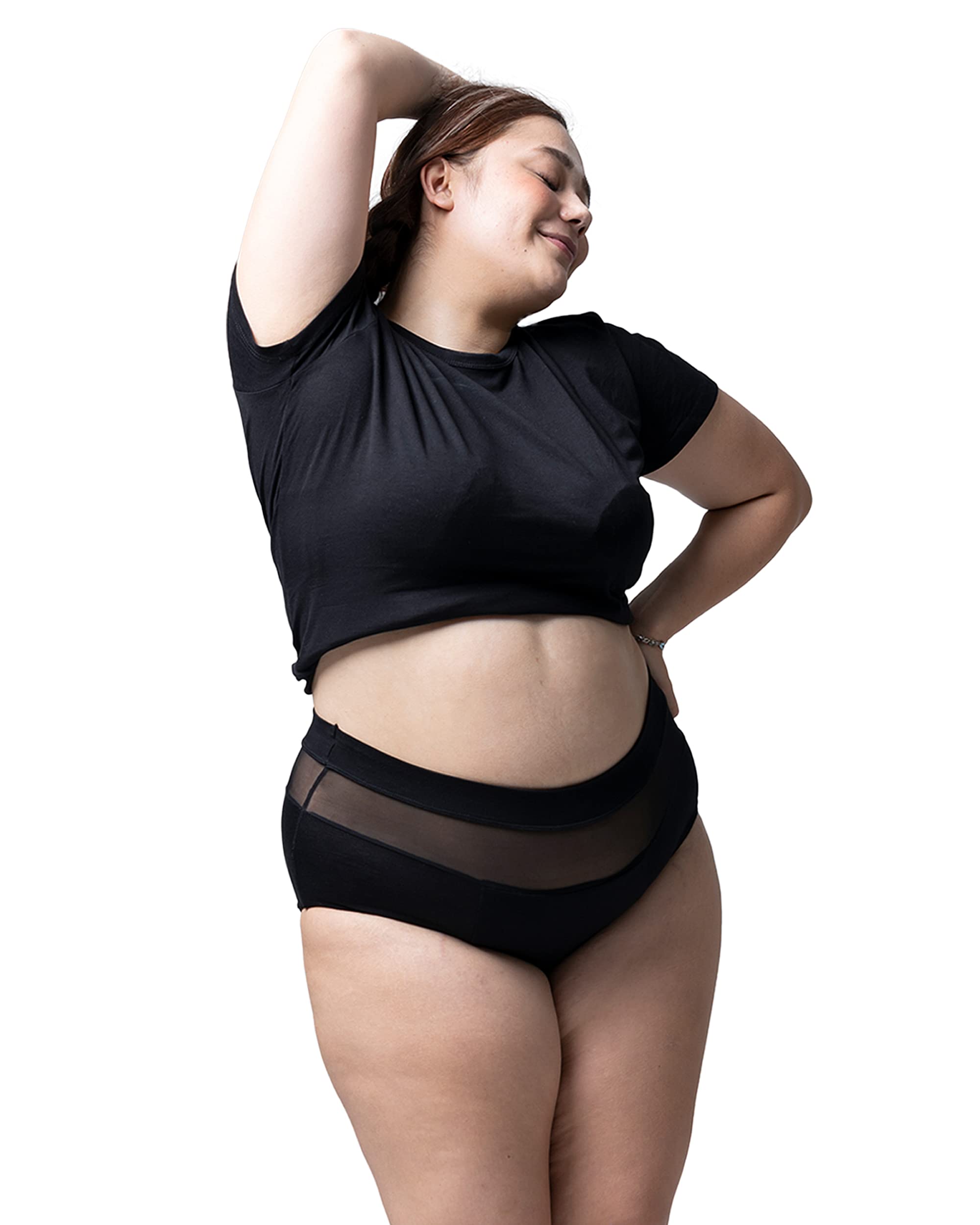 Goat Union Overnight Period Underwear for Women Heavy Flow, Leakproof Menstrual Panties Full Coverage, FSA HSA Eligible, Black Heavy X2, S