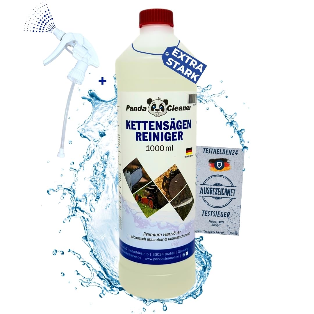 PandaCleaner Chainsaw Cleaner, Resin Remover, 1000 ml with Spray Head, Resin Remover Degreaser