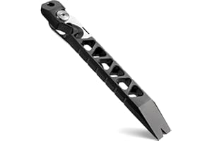 TISUR Titanium EDC Pry Bar, Keychain Multitool Tool, Pocket Tool Pry Bar Bottle Opener Keychain Outdoor Tool, Titanium Key Chain for Men