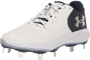 Under Armour Women's Glyde 2.0 Mt Softball Shoe, (103) White/Midnight Navy/Metallic Silver, 11