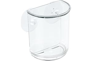 INTERDESIGN iDesign Plastic Suction Tumbler Cup and Bathroom Organizer for Mirror or Shower Storage – 3" x 2" x 3.5", Clear