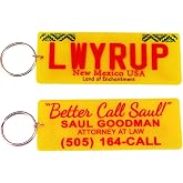 Pinstant LWYRUP Lawyer Up Car License Plate Better Call Saul Goodman Breaking Bad TV Show New Mexico Land of Enchantment Keychain KeyRing Key Chain Ring