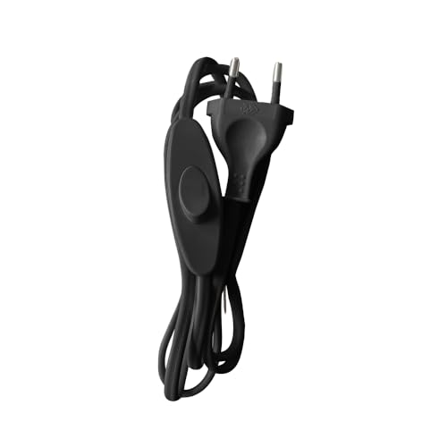 Tibelec 163920 - Cavo d'alimentazione con presa elettrica/interruttore, colore: Nero