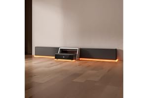 AWOL Vision SmartStation Only, Projector Stand, TV Stand Cabinet with Integrated Storage, 4-Outlet Power Strip, and LED Ambie