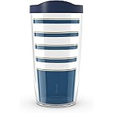 Tervis Horizon Line Made in USA Double Walled Insulated Tumbler Travel Cup Keeps Drinks Cold & Hot, 16oz, Classic