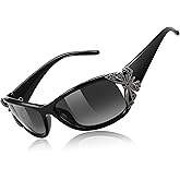 FEISEDY Trendy Polarized Y2K Sunglasses Wrap Around Butterfly Design Fashion Sunnies UV400 Protection B0078