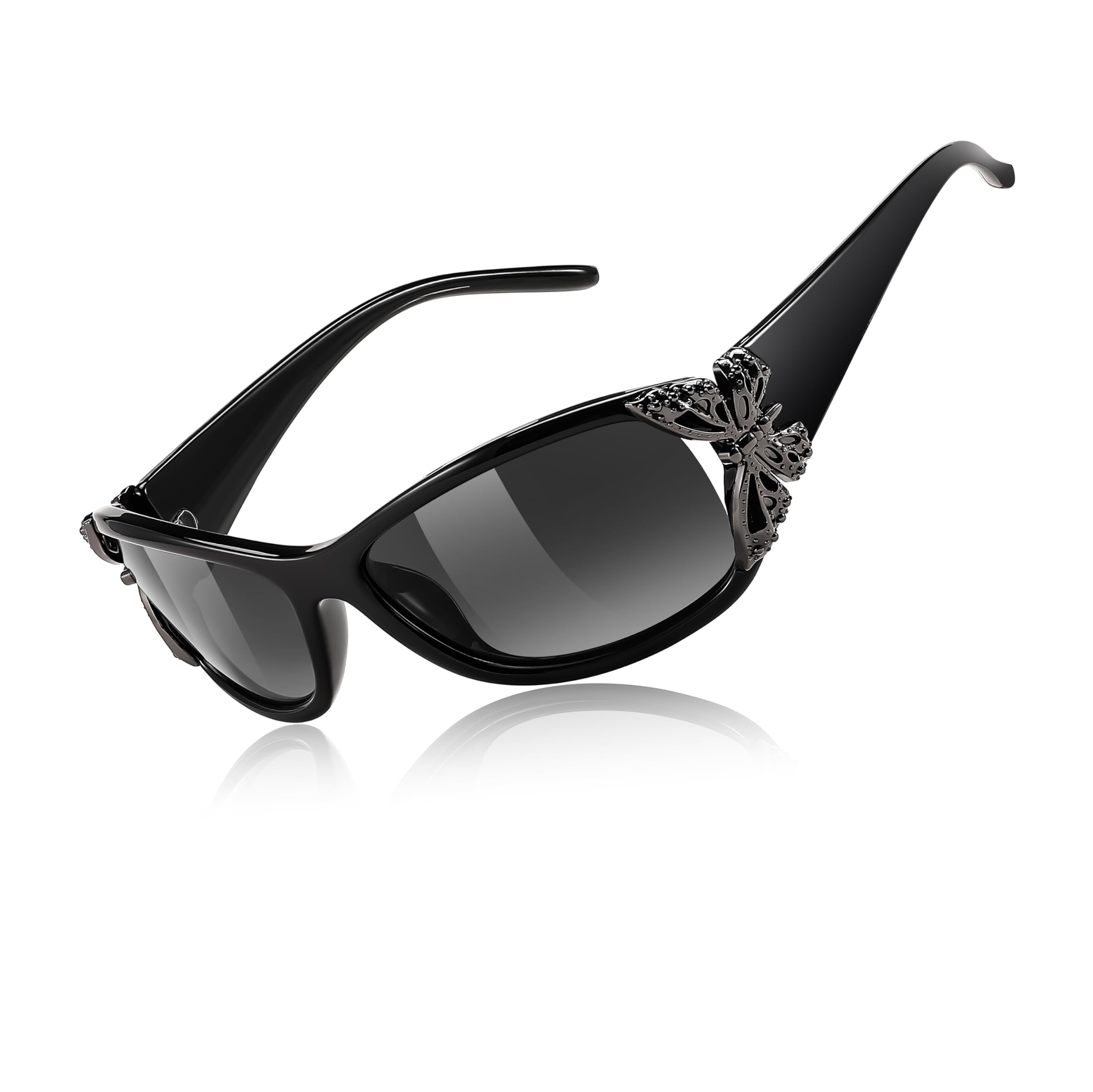 Photo 1 of FEISEDY Trendy Polarized Y2K Sunglasses Wrap Around Butterfly Design Fashion Sunnies UV400 Protection B0078