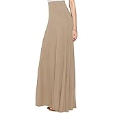 Lock and Love Women's Casual Comfy Stylish High Waist Flare Long Maxi Skirt – Available in Print & Solid Options