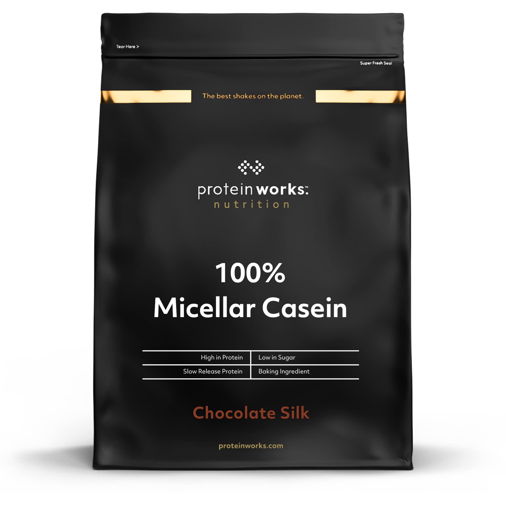 Protein Works 100% Micellar Casein Protein Powder | Slow Release Protein Shake | Amino Acids | High Protein | Chocolate Silk | 2 Kg
