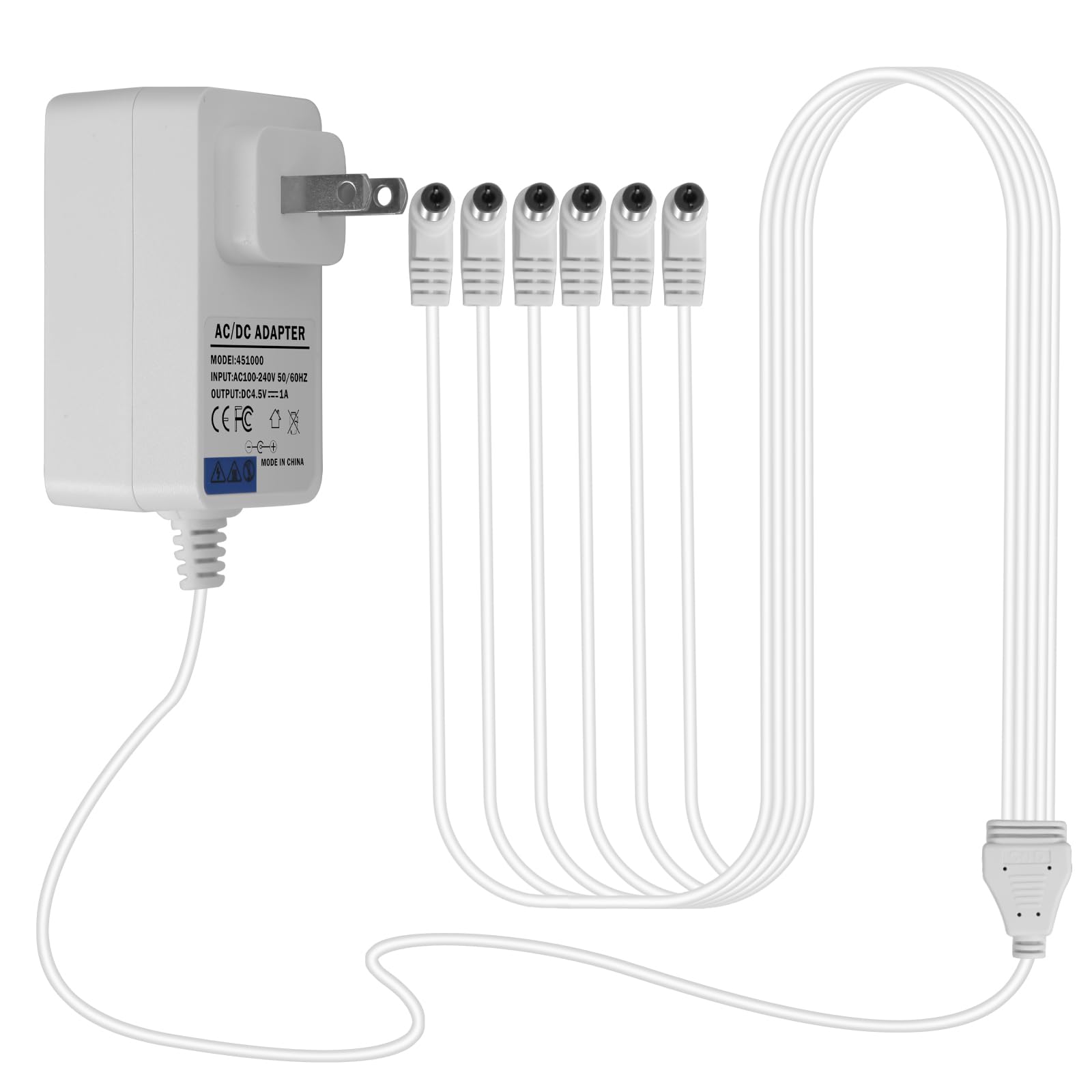 Photo 1 of (6-Way Output) 4.5V Power Adapter Compatible with Lemax Lighting Accessories 74707 74295 84428 94565 94527 94563 94566 for Christmas Village Ghost Town Halloween Mini House Rural Building Decoration