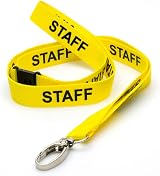 CKB LTD Yellow Staff Lanyards Breakaway Safety Lanyard 1.5cm x 51cm Pack of 10