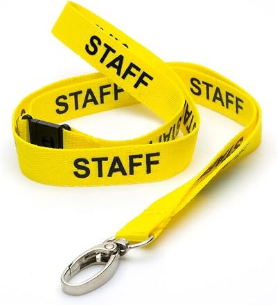 CKB LTD Yellow Staff Lanyards Breakaway Safety Lanyard 1.5cm x 51cm Pack of 10