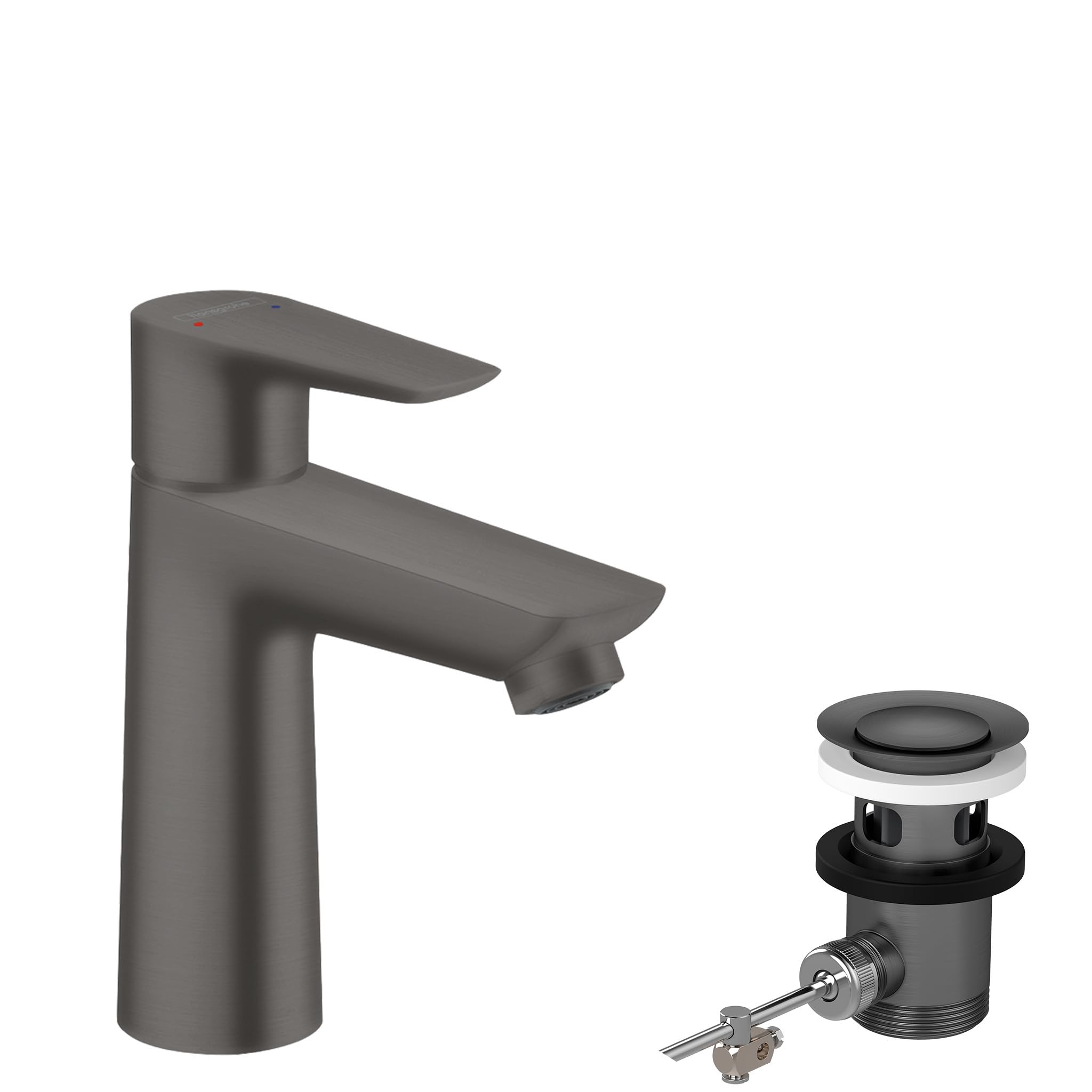 Hansgrohe Talis E Single Lever Basin Mixer 110 With Pop-Up Waste, Brushed Black Chrome, 71710340
