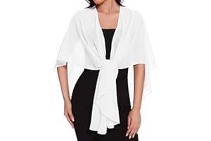 CHICGAL Shawls and Wraps for Evening Dresses Sheer Womens Chiffon Scarf Wedding Bridal Cover Up