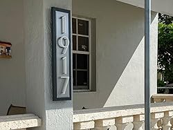 White Address Numbers - 5 Inch Modern Floating