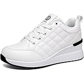 JEBUKTXE Wedge Sneakers for Women, Non-Slip Breathable High Heels for All Seasons