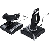 EBTOOLS Flight Simulator Game Controller, Throttle and Joystick with Vibration, Damping Feedback, 4 Axes, 8 Way POV, 16 Programmable Keys, for Box Series X S, 7 8 10 11