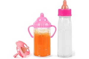 Vollence Magic Baby Doll Bottles 3pcs Doll Accessories Toys Kit Baby Doll Feeding Set