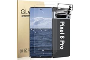 SAFE2M 2 Pack for Google Pixel 8 Pro Tempered Screen Protector + 2 Pack Camera Lens Protector, High Clarity Bubble Free, Support Fingerprint Unlock for Google Pixel 8 Pro Screen Protector