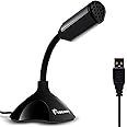 eBerry Mini Desktop Microphone, Plug and Play Home Studio Adjustable Fine Microphone Compatible PC and Mac, USB Microphone Id