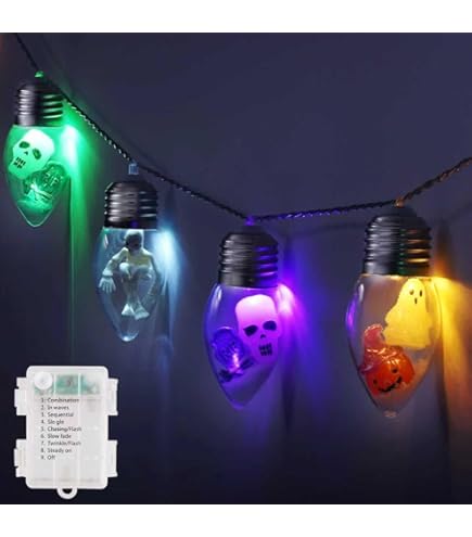 thumbnail image 2 of Halloween String Lights, 10FT 20LED Skull String Lights Halloween Decoration Light Battery Powered Halloween Lights Indoor Outdoor Home Yard Patio Gar 6412f47b 234c 47c6 A4b9 22ad44dfc0c2.cdc0631eff7a353ad0e872510840e50e 2 of 9
