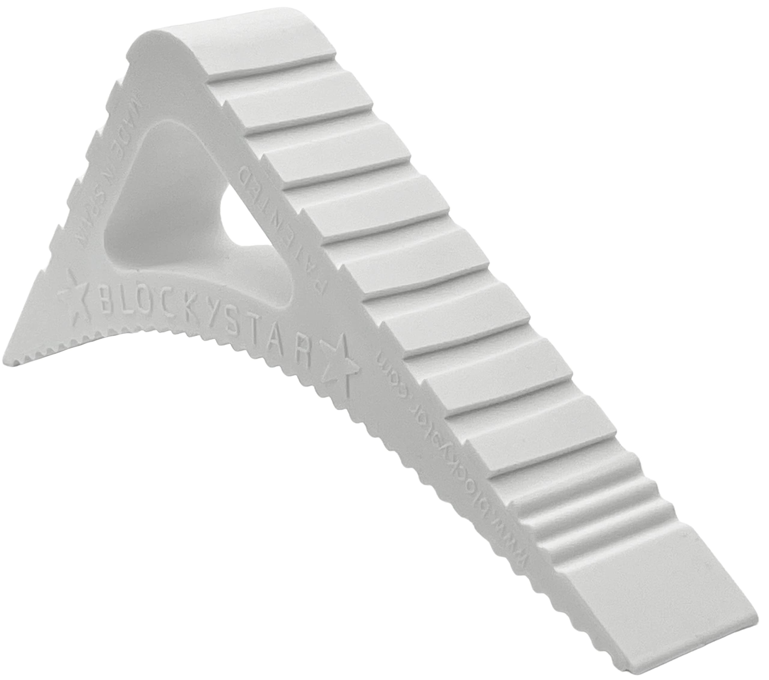 Blockystar Rubber Door Stopper & Window Wedge, Award Winning Decorative Doorstop, Multi-Surface Door Stoppers for Home, Office, Schools, Made in Spain, White