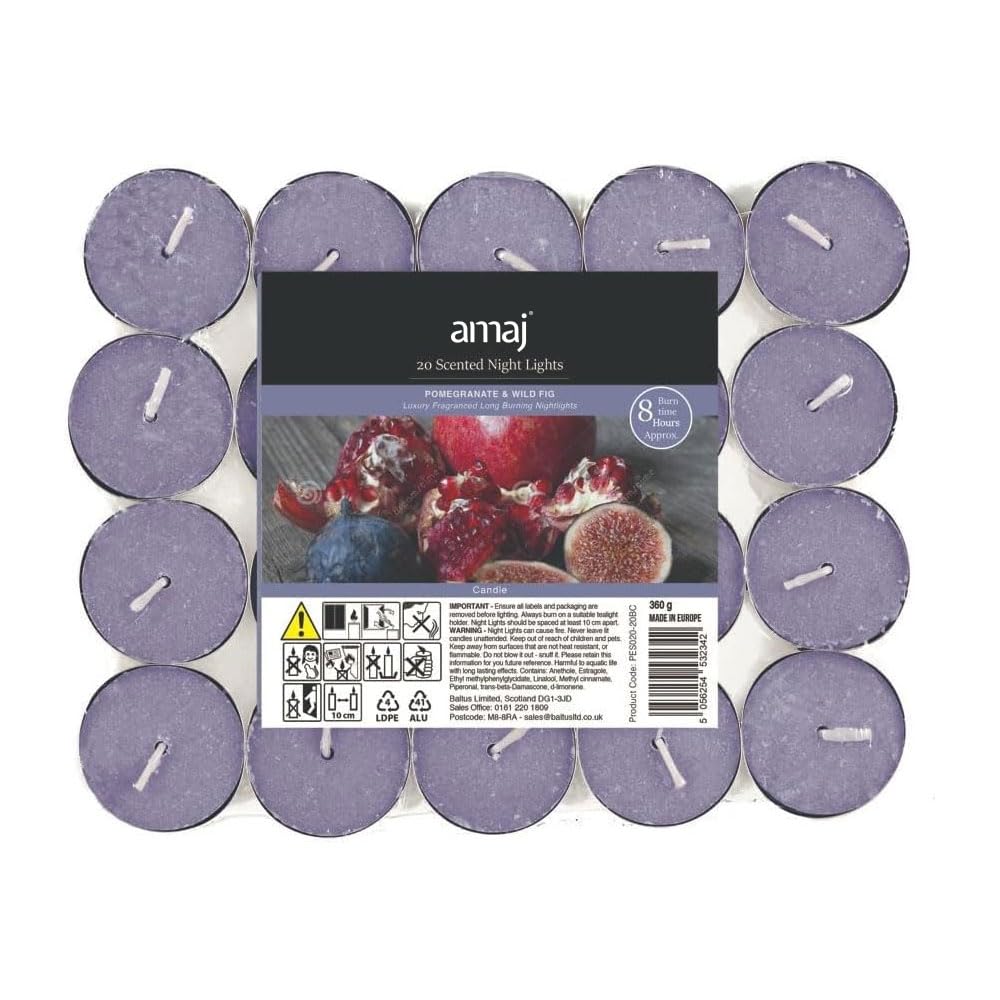 OnlineStreet Scented Tealight Votive Candles Pack - Wax Tarts in Different Assorted Refreshing Fragrances with 8 Hours Burning Time (Pomegranate & Fig)