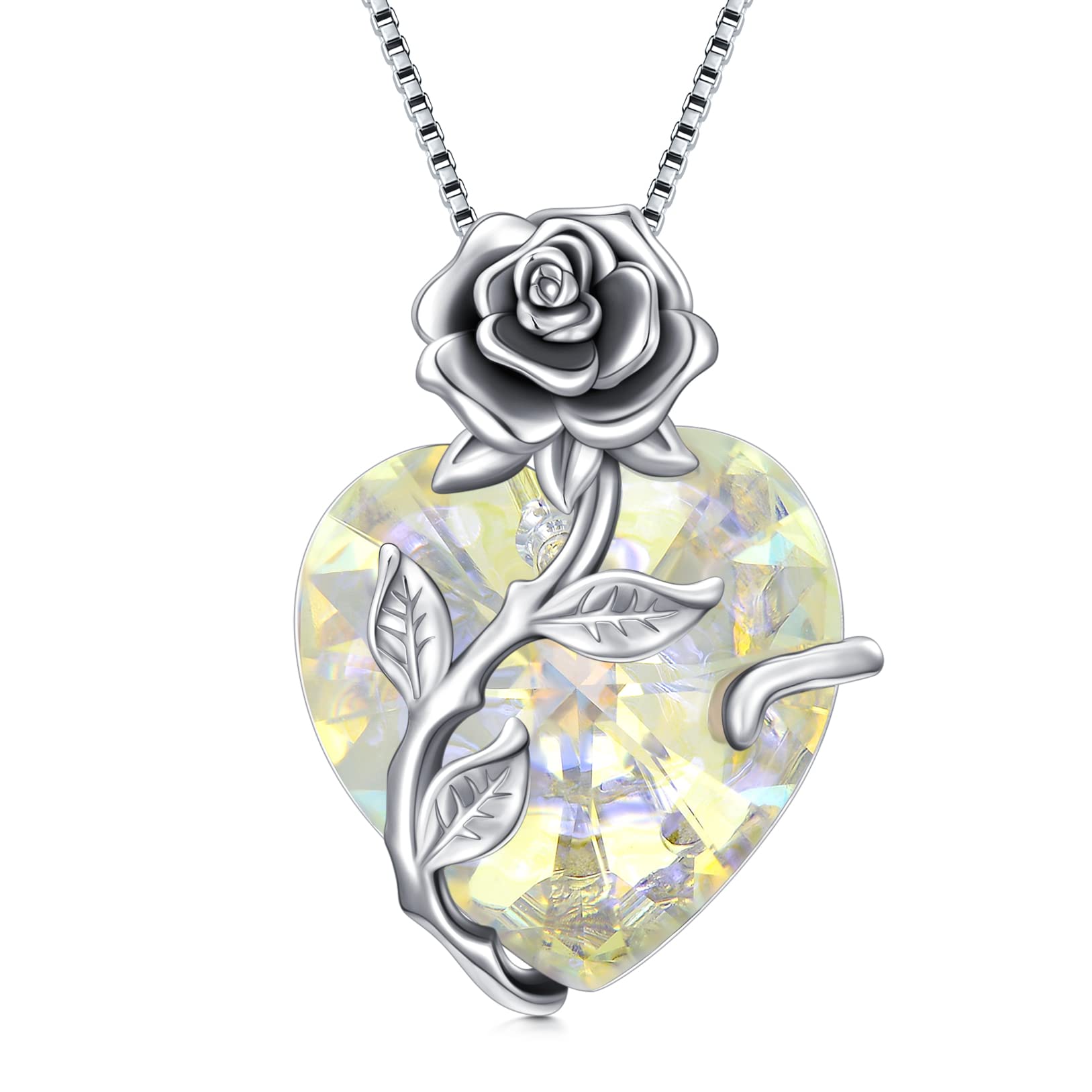 OCJ April Birthstone Necklace 925 Sterling Silver