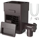 Anivia Rain Barrel Diverter Kit, Fits 2x3 or 3x4 in, Valve &amp; Filter, Brown | Downspout Diverter for a Rainwater Collection System, Garden Watering &amp; Car Washing, 39 in Hose Included