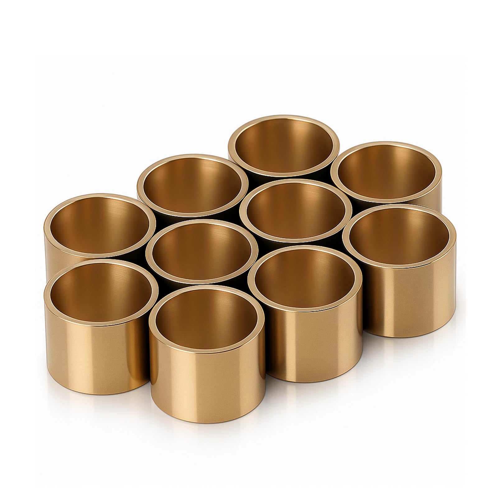 10pcs/Set Brass Cue Tip Snooker Billiard Cue Copper Ferrules Repair Tool Billiard Replacement(10MM NO TEETH)