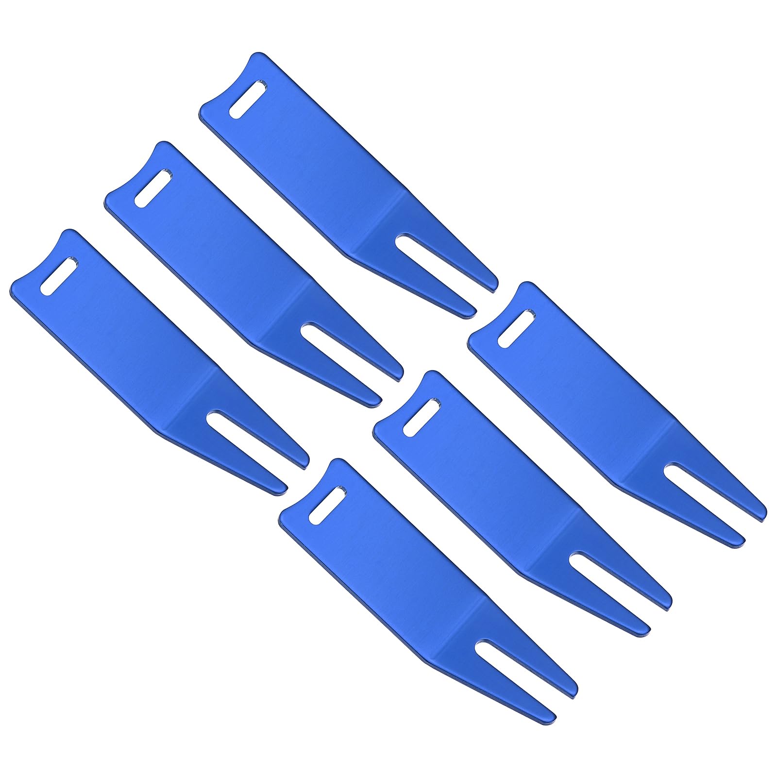 PATIKIL Metal Bending Golf Divot Repair Tool, 6 Pack Golf Divot Tool Curved Spit Golf Green Divot Fork Ball Mark Repair Tool for Golf Golfer Repairing, Blue