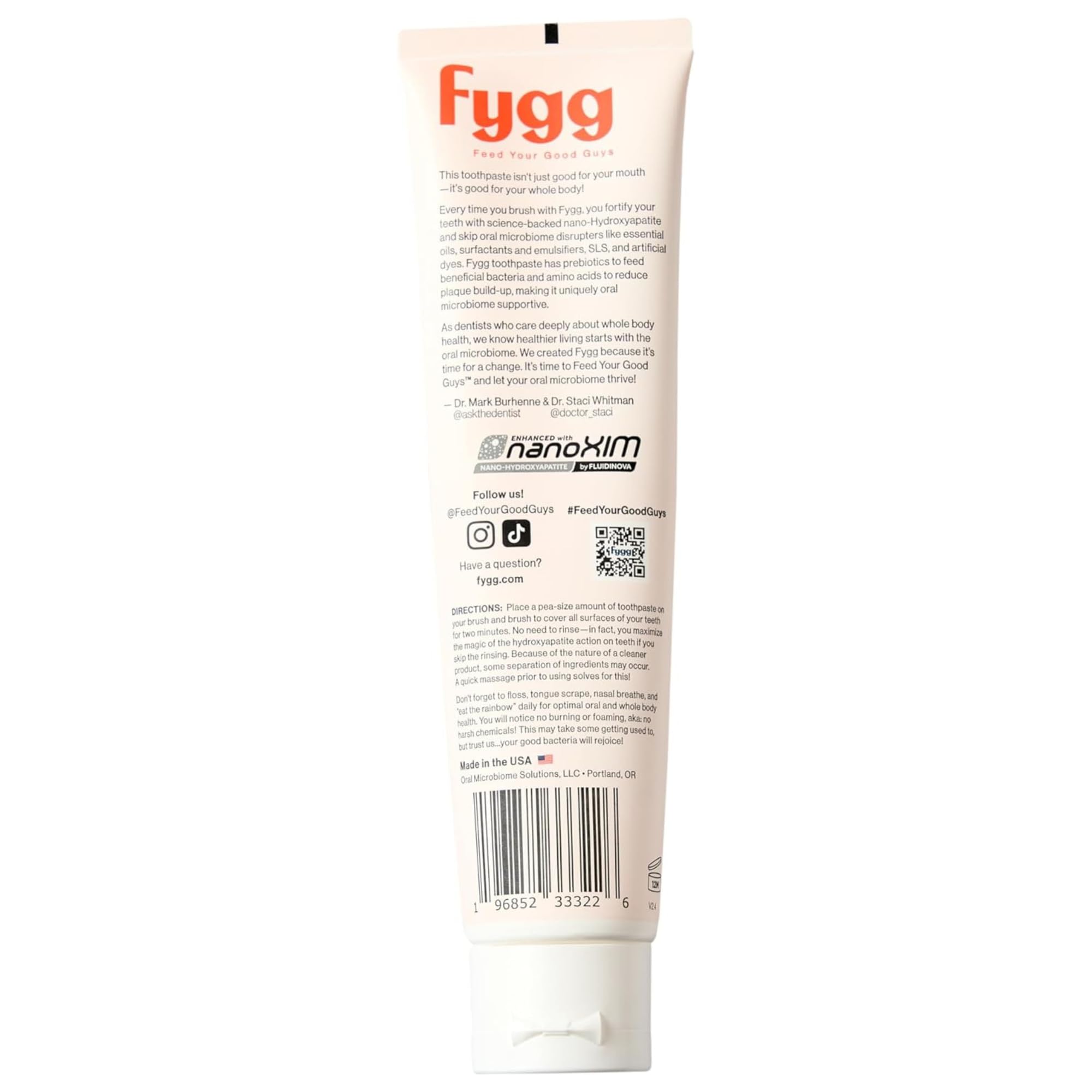Fluoride-Free Toothpaste with Prebioitics – Coconut Cream Flavor (4oz) | Nano-Hydroxyapatite Remineralizing for Sensitive Teeth, Whitening & Enamel Repair