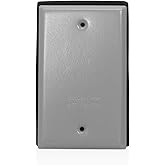 Leviton Weatherproof Blank Cover, 1-Gang, WM1B-GY, Grey