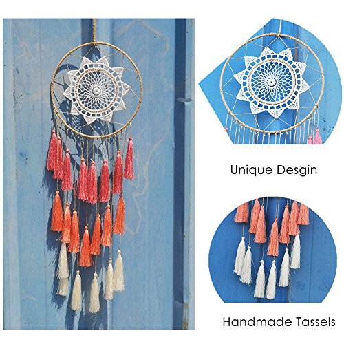 Artilady Macrame Dream Catchers For Bedroom Tassel Wall Hanging Handmade Dreamcatchers Home Decor With Tassel Feather Ornament Craft Blessing Gift Pink Pricepulse