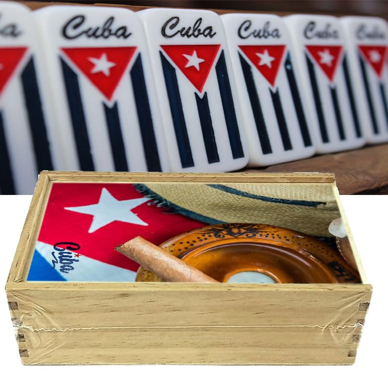 Photo 1 of Domino Cubano Doble Nueve Cuban Dominoes Double Nine with Cuban Flag on Chips Cuban Traditions Great for Gift