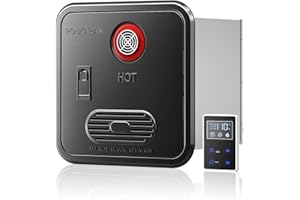 POUKARAN RV Tankless Water Heater, 55,000 BTU High Altitude Available, 12V, CSA Certificated, with Multi-function Controller, On Demand Instant Hot Water Heater, Compatible with all RVs