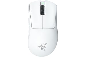 Razer DeathAdder V3 Pro Wireless Gaming Mouse: 64g Lightweight Ergonomic - 30K DPI Optical Sensor - Gen-3 Optical Switches - 8 Programmable Controls - Up to 90 Hr Battery - White