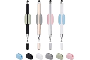 4pcs Stylus Pens and 6pcs Silicone Pen Holders, Capacitive Touch Screen Stylus Pencil Set for iPhone/iPad iOS/Android 15/14 D