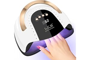 268W UV LED Nail Lamp, LKE Nail Dryer for Gel Polish, 4 Timers UV Nail Lamp Professional Nail Light, 57Pcs Lamp Beads and Automatic Sensor(White)