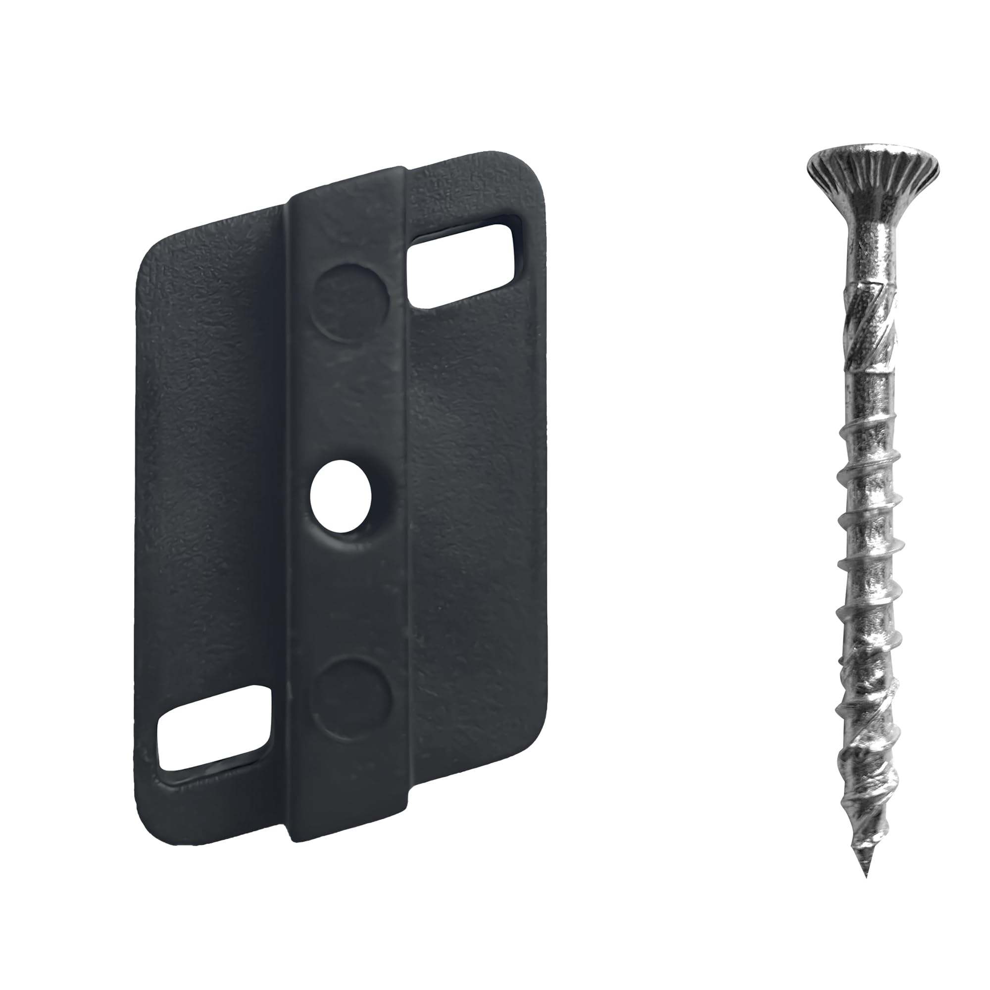 HongYun Deck Hidden Fasteners Composite Decking Board Spacer 6mm Leave Gap 1/4 inch Deck Fixing Board Screws and Clips Frame Board Clips Black Color