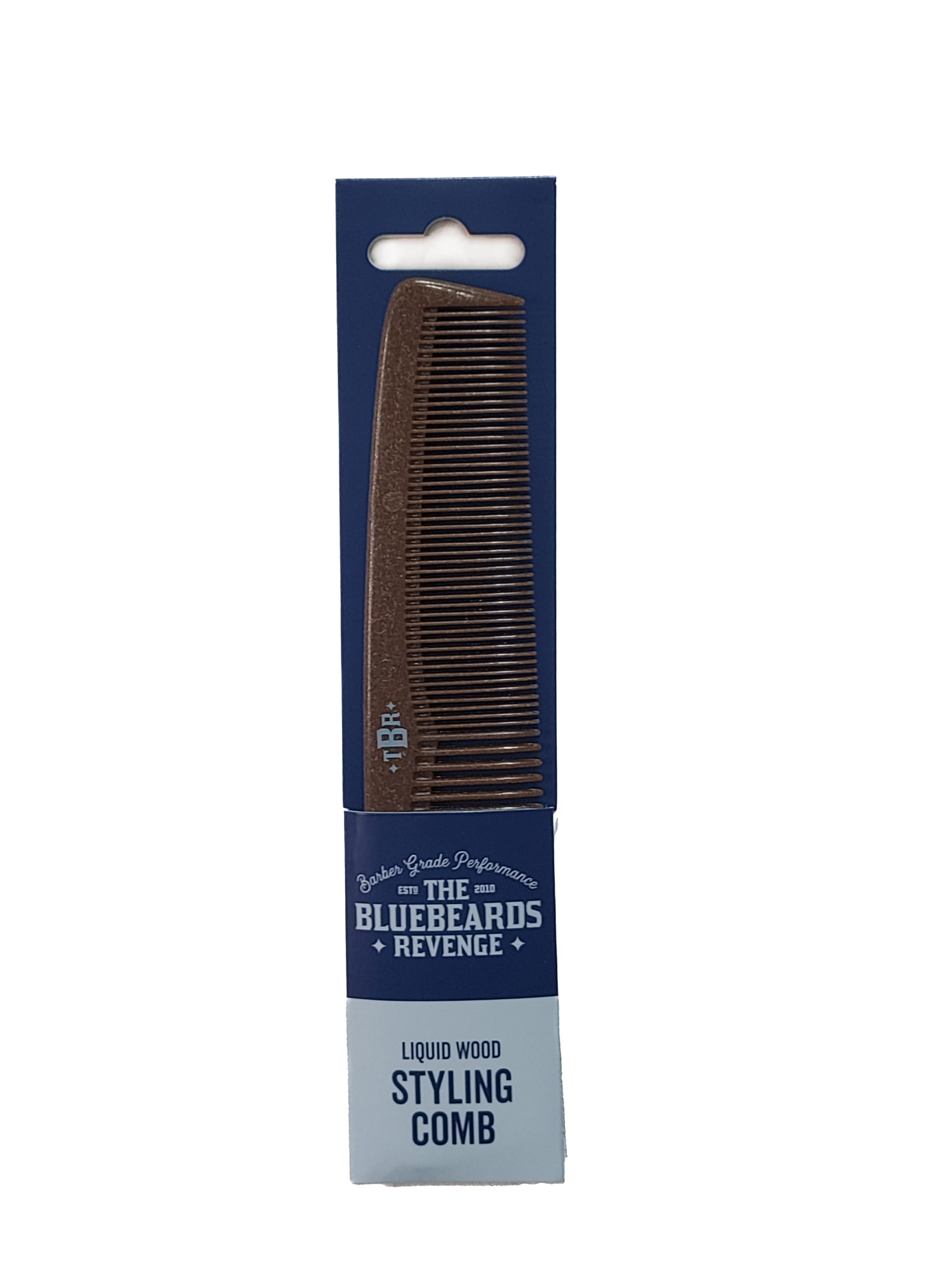 The Bluebeards Revenge, Liquid Wood Hair And Beard Comb For Men, Plastic Free Fine And Medium Tooth, Anti Static Styling Comb