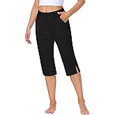 Magrank Women Yoga Capri Pants Comfy Drawstring Lounge Sweatpants with Side Pockets