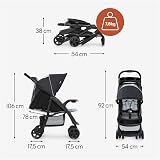 hauck Shopper Neo II Pushchair Caviar Silver Lightweight One Hand Fold view 2