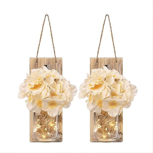 Beofine Mason Jar Rustica Decoracion De La Pared Apliques