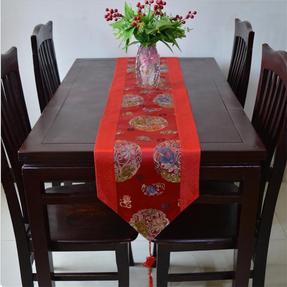 ADDMAT® Table Runner European and American style French Japanese-style Chinese style tablecloth Coffee table TV cabinet Sideboards piano classical Hotel embroidered Silk Mulberry silk , D , 33*176