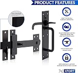 XFORT Black Suffolk Gate Latch Garden Door Catch Lock Latches view 2